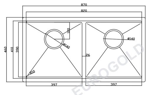 Chậu rửa bát Eurogold EUS98746