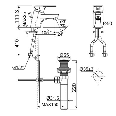 Vòi Lavabo nóng lạnh American Standard Concept Round WF-1401