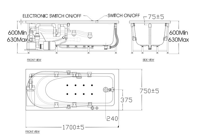 Bồn tắm massage American Standard 70092-WT