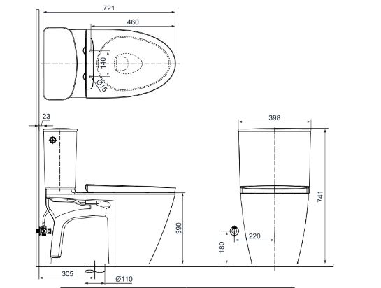 Bồn cầu Inax ACT-602VN 2 Khối Xả Cảm Ứng