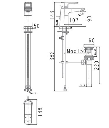 Vòi Lavabo nóng lạnh American Standard Loven WF-1M01
