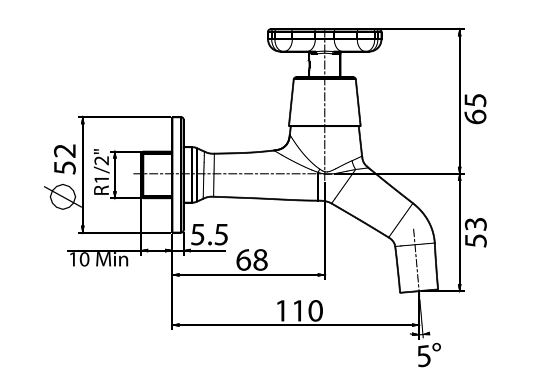 Vòi lạnh gắn tường American Standard WF-T702