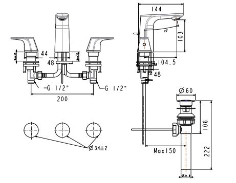 Vòi Lavabo nóng lạnh American Standard Signature WF-1703