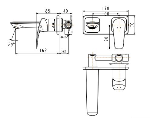 Vòi Lavabo nóng lạnh American Standard Milano WF-0904