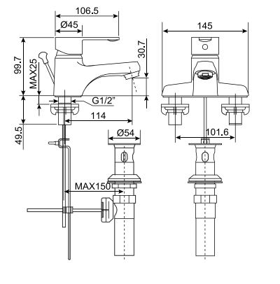 Vòi Lavabo nóng lạnh American Standard Seva WF-6502