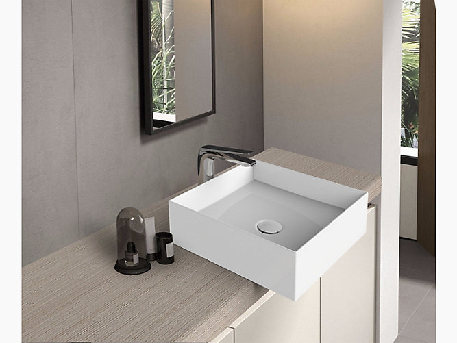 Chậu rửa bán âm bàn, hình vuông K-26676T-0