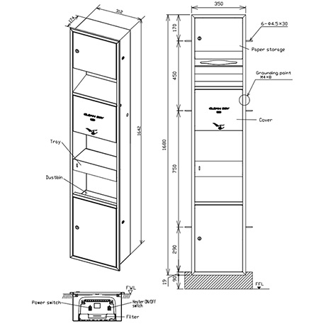 Máy Sấy Tay TOTO TYC602P Âm Tường