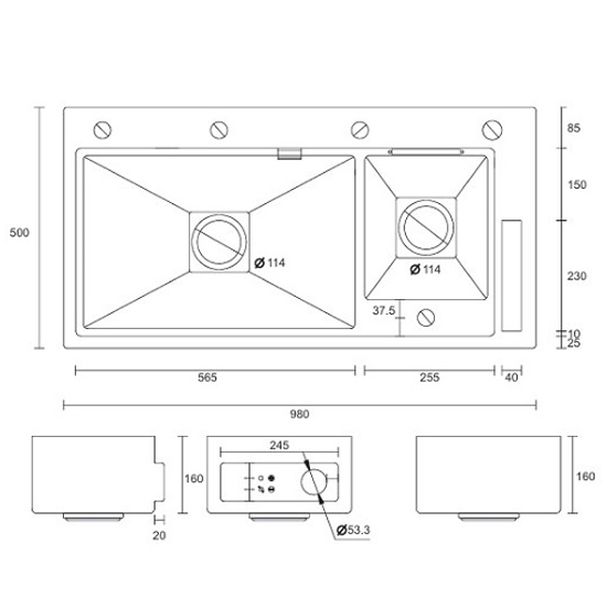 Chậu rửa bát Geler GL-NN9850