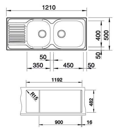 Chậu rửa bát Hafele Blanco-Tipo XL9 S (565.65.290) (Nhập khẩu Đức)