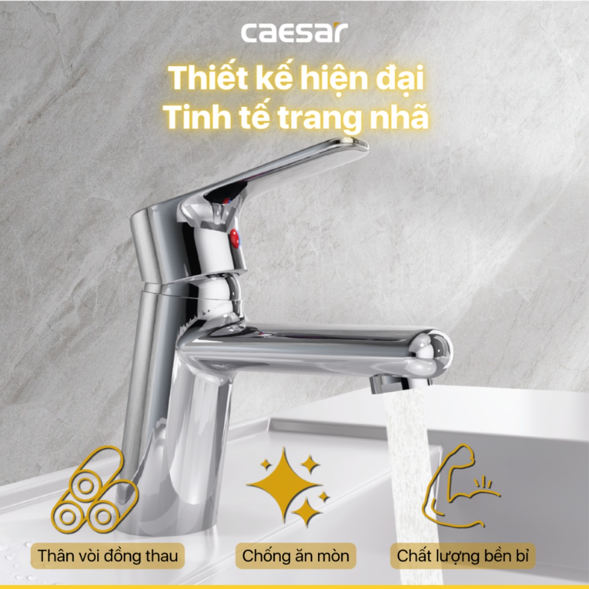 Vòi rửa lavabo nóng lạnh CAESAR B430CU