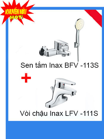 Combo vòi chậu Inax LFV -111S + Sen tắm Inax BFV-113S