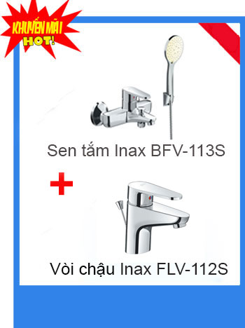 Combo vòi chậu Inax LFV -112S + Sen tắm Inax BFV-113S