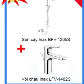 Combo vòi chậu Inax LFV -1402S + Sen tắm Inax BFV-1205S