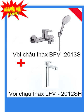 Combo vòi chậu Inax LFV -2012SH + Sen tắm Inax BFV-2013S