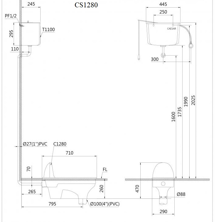 Bàn Cầu Xổm - CS1280
