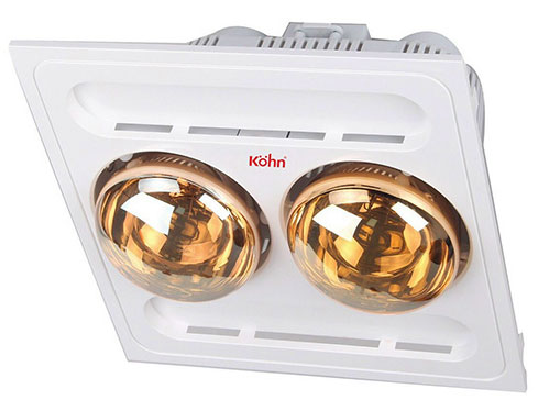 Đèn sưởi nhà tắm 2 bóng âm trần Kohn BK03GR ( Điều khiển từ xa)
