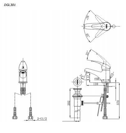 Vòi Lavabo Nóng Lạnh TOTO DGL301R