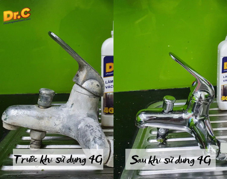 Dr.C 4G (300ml)  Dung Dịch Tẩy Cặn Canxi, Làm Sạch Sen Vòi Inox, Cabin Tắm
