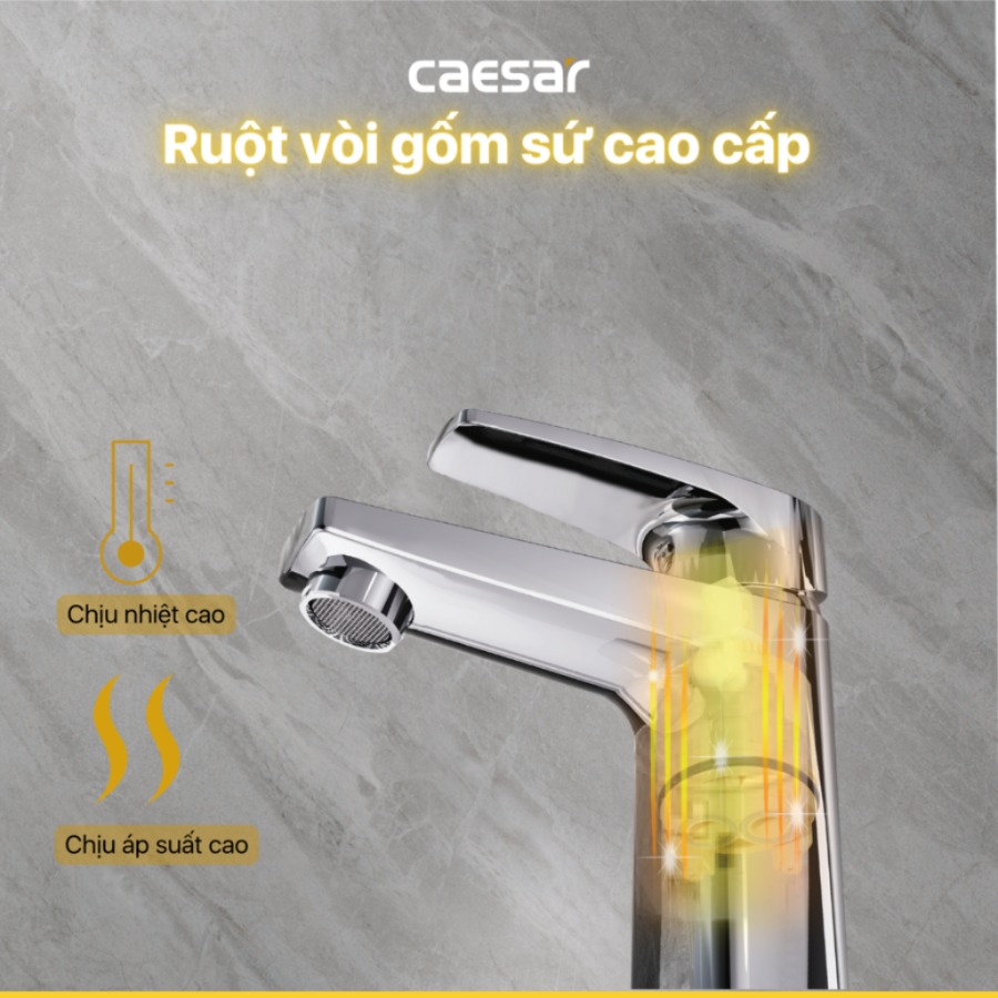 Vòi rửa lavabo Caesar B390CU nóng lạnh