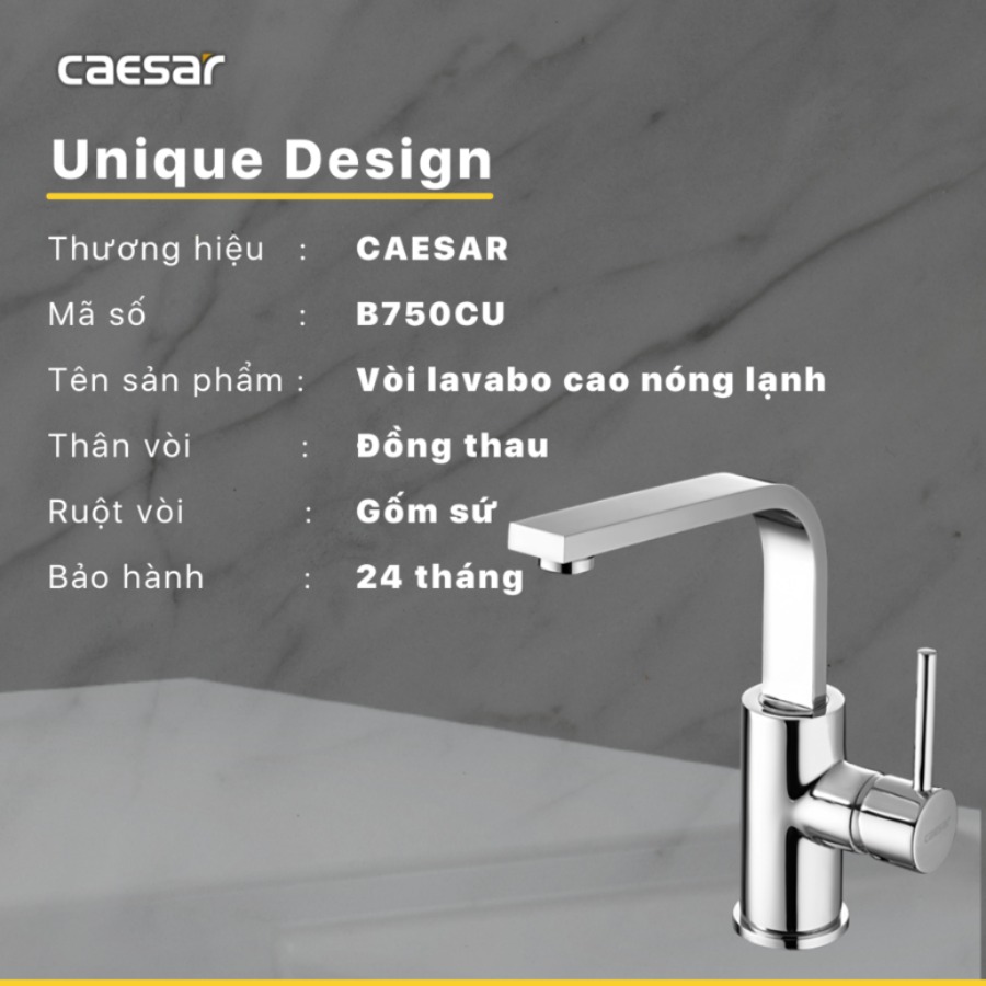 Vòi Lavabo Caesar B390CBU Nóng Lạnh