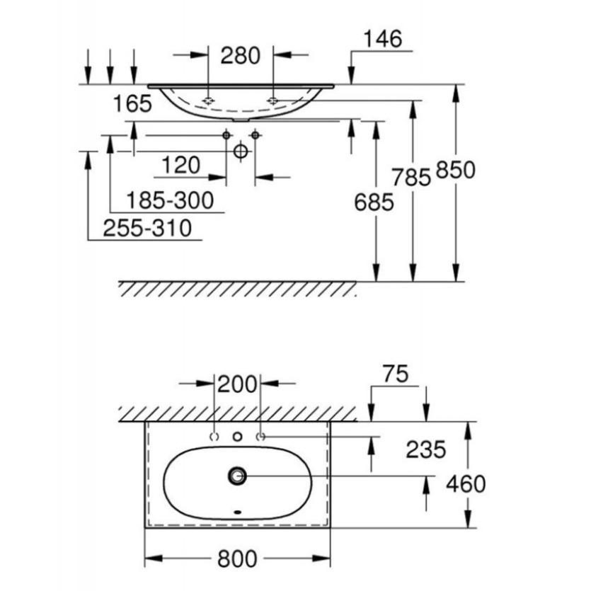 Lavabo bán âm GROHE 3956700H