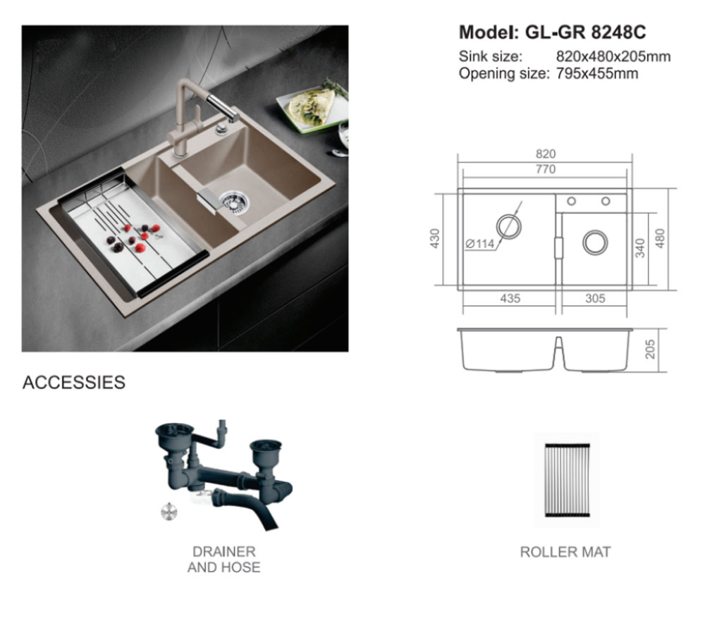 Chậu rửa bát Geler GL-GR8248C