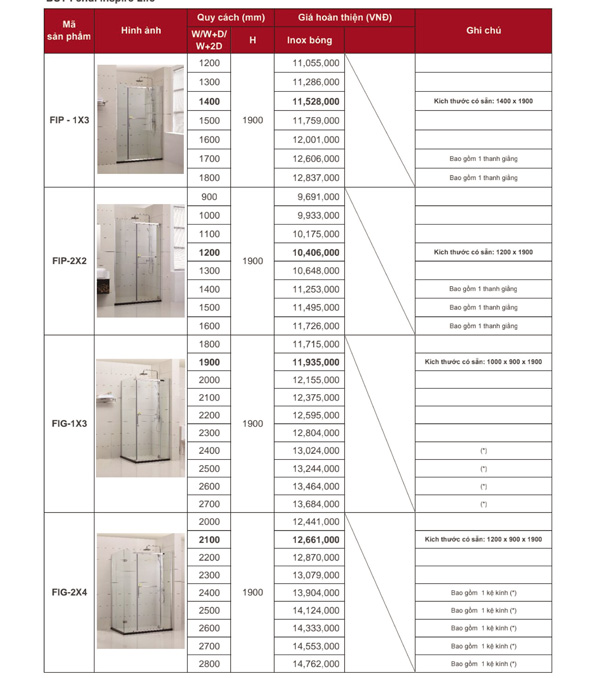Vách kính theo yêu cầu Fendi FIP-1X3 (kính dày 8mm)