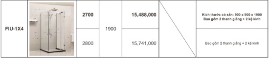 Vách kính theo yêu cầu Fendi FIU-1X4 (kính dày 8mm)