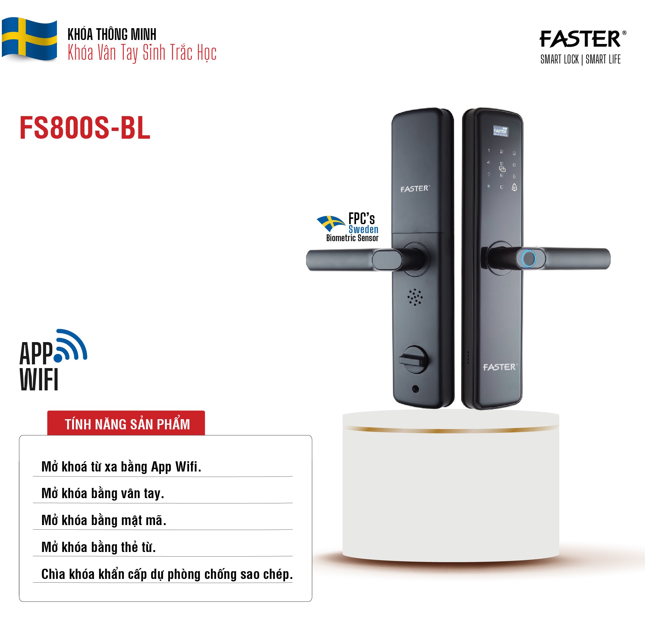 Khóa vân tay FS800S BL