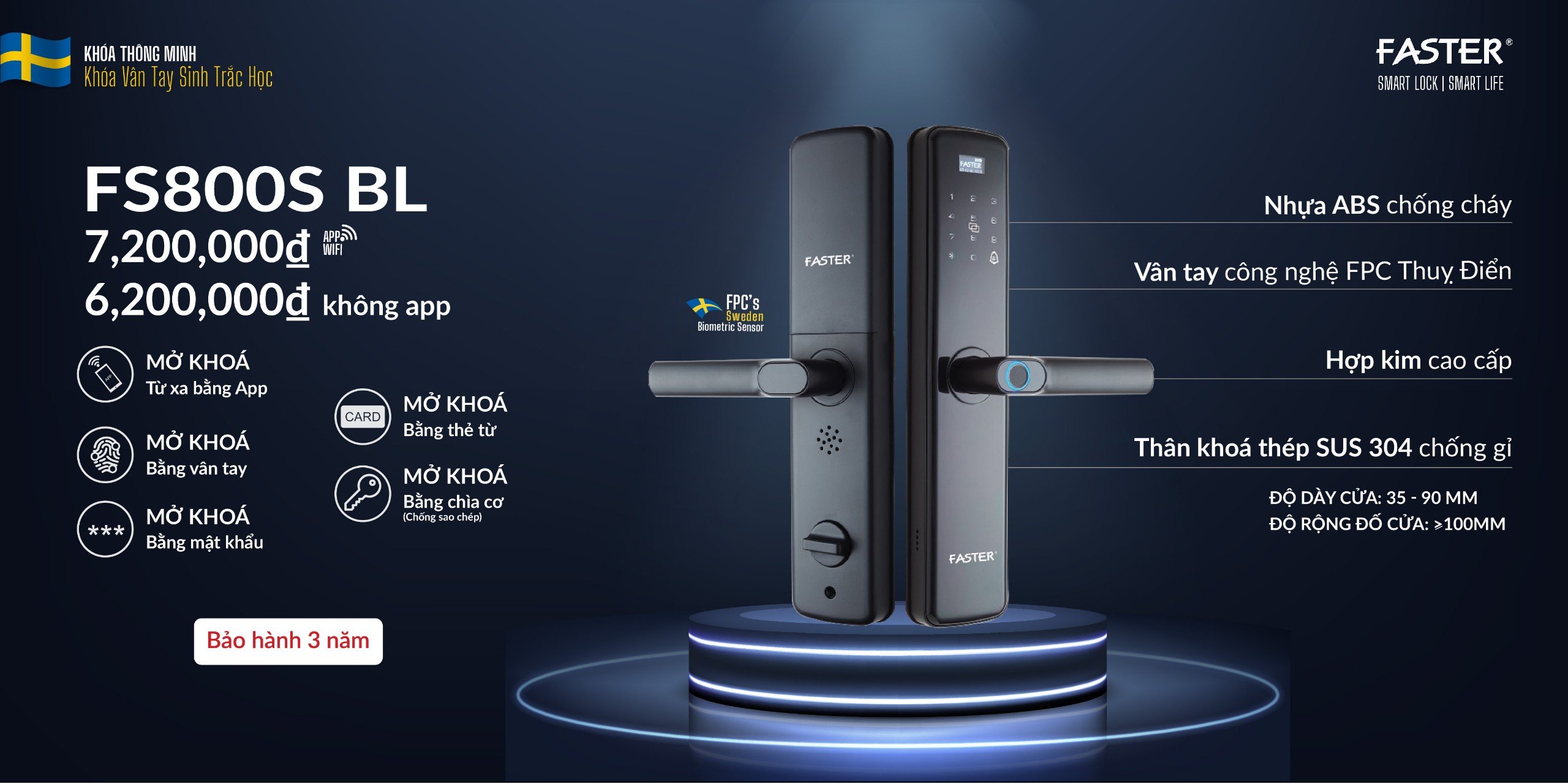 Khóa vân tay FS800S BL