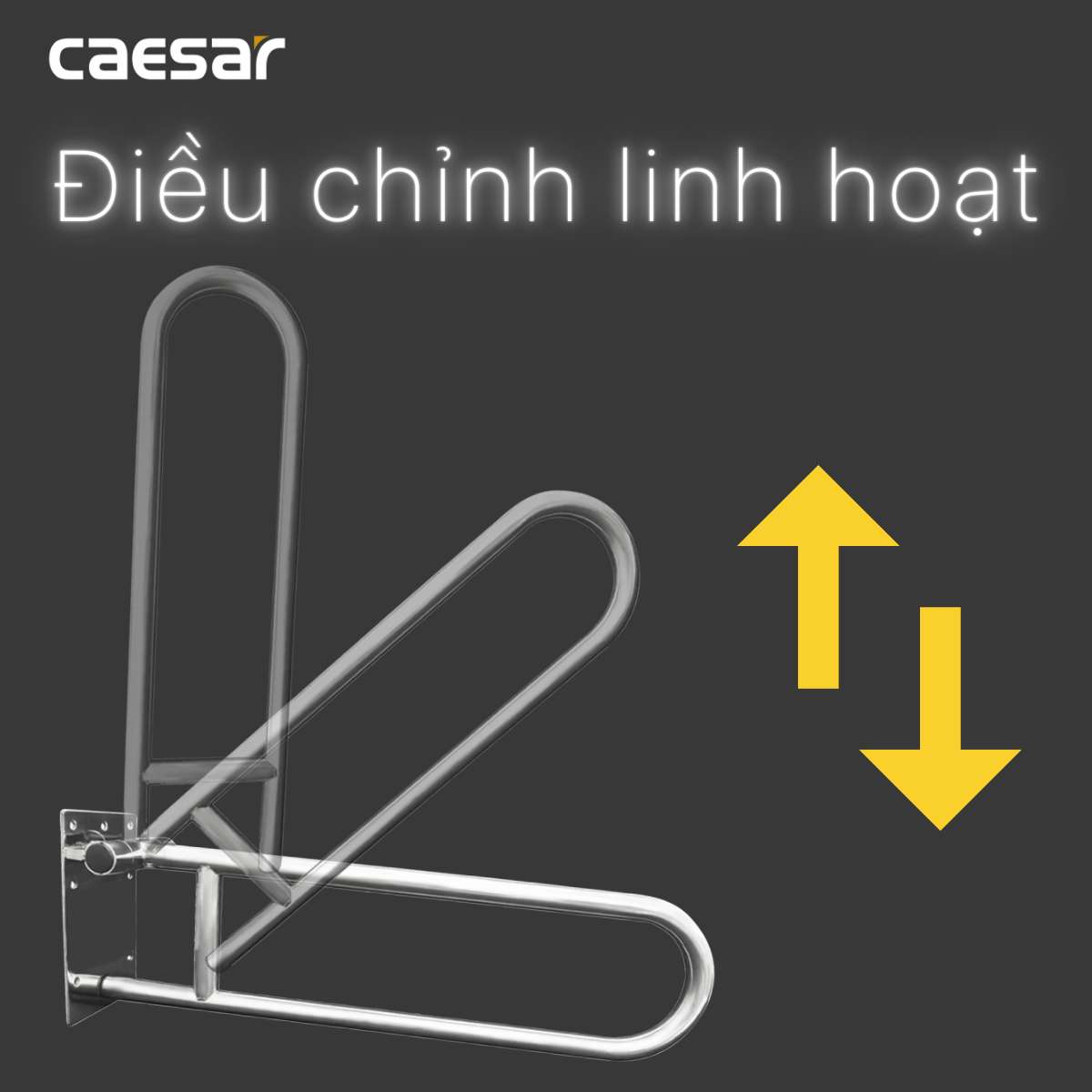 Tay vịn phòng tắm Inox Caesar GB100V dành cho người khuyết tật