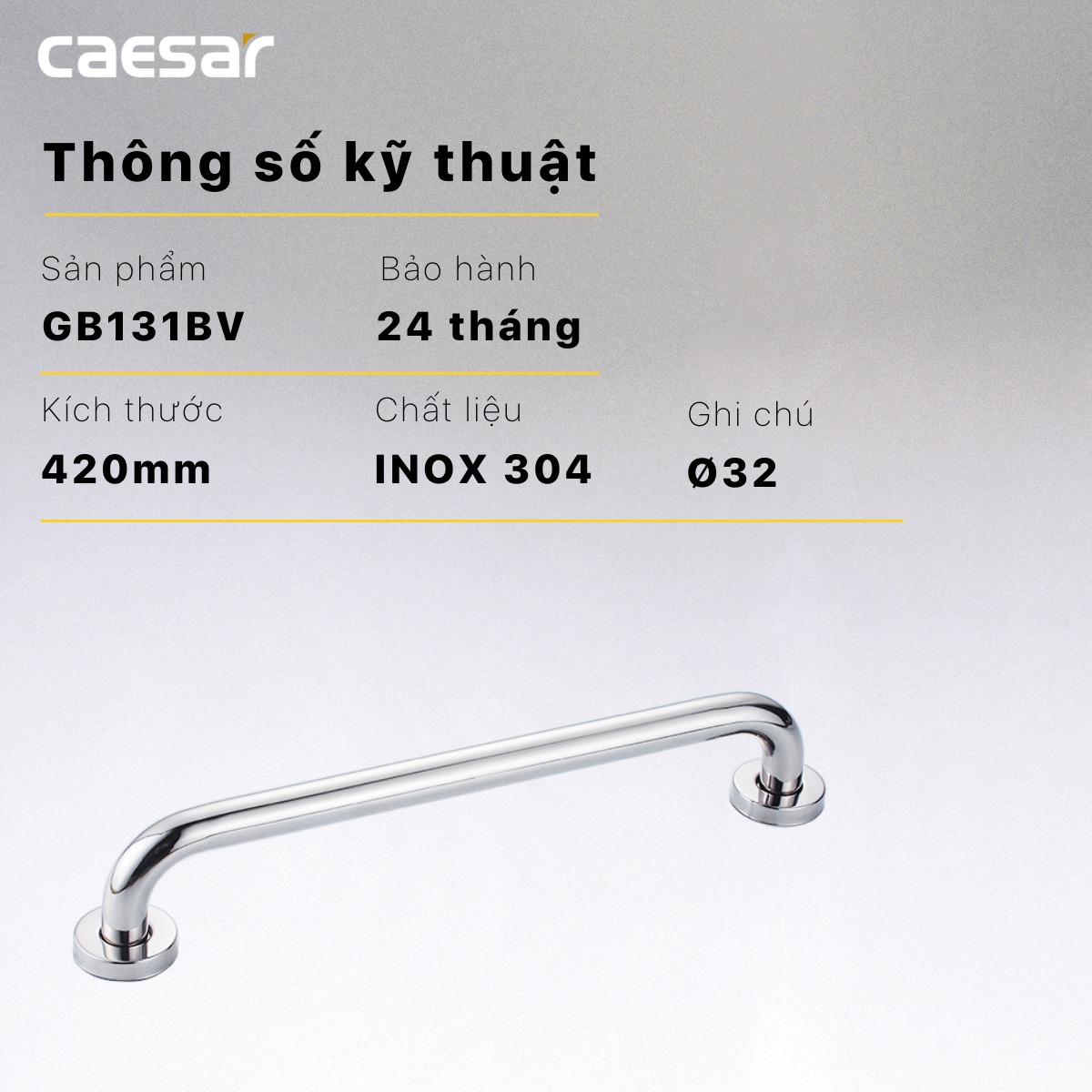 Thanh tay vịn inox Caesar GB131BV