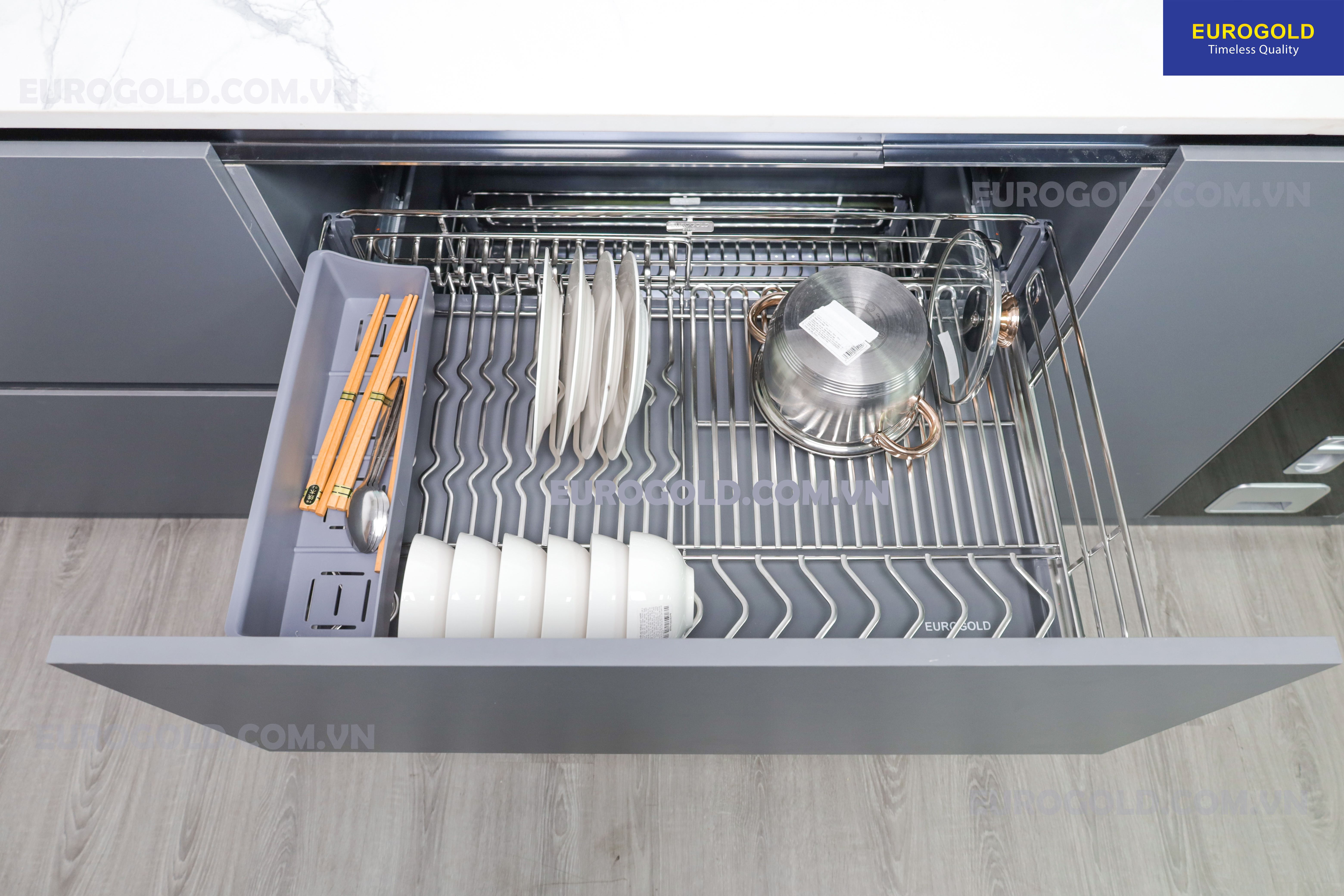 Giá xoong nồi  – Bát đĩa đa năng nan OVAL EUROGOLD EPV6060