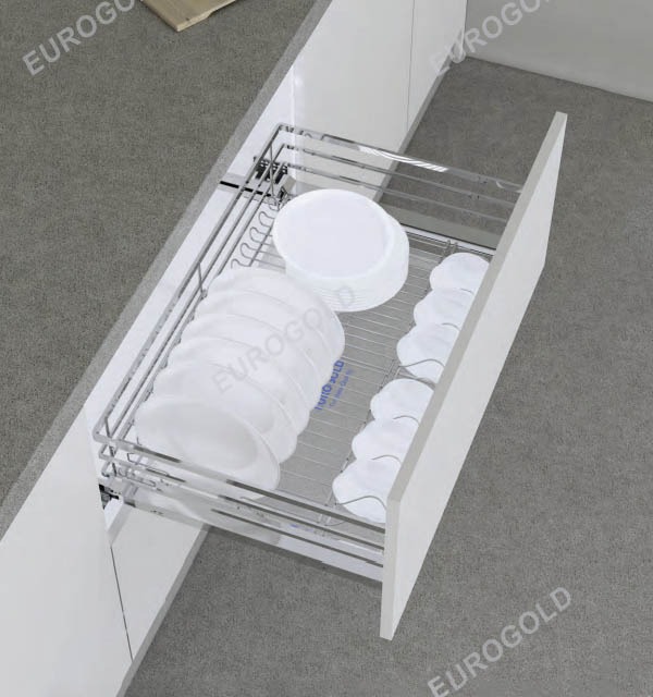 Giá xoong nồi bát đĩa dẹt đa năng gắn cánh âm tủ EUROGOLD EP60