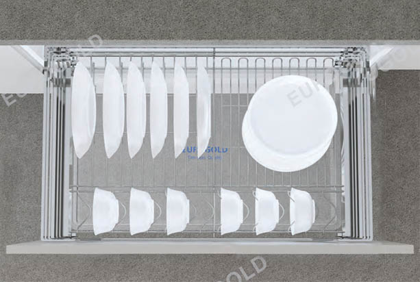 Giá xoong nồi bát đĩa dẹt đa năng gắn cánh âm tủ EUROGOLD EP60