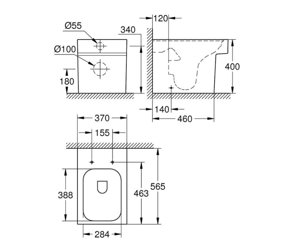 Thân bồn cầu đặt sàn GROHE 3948500H