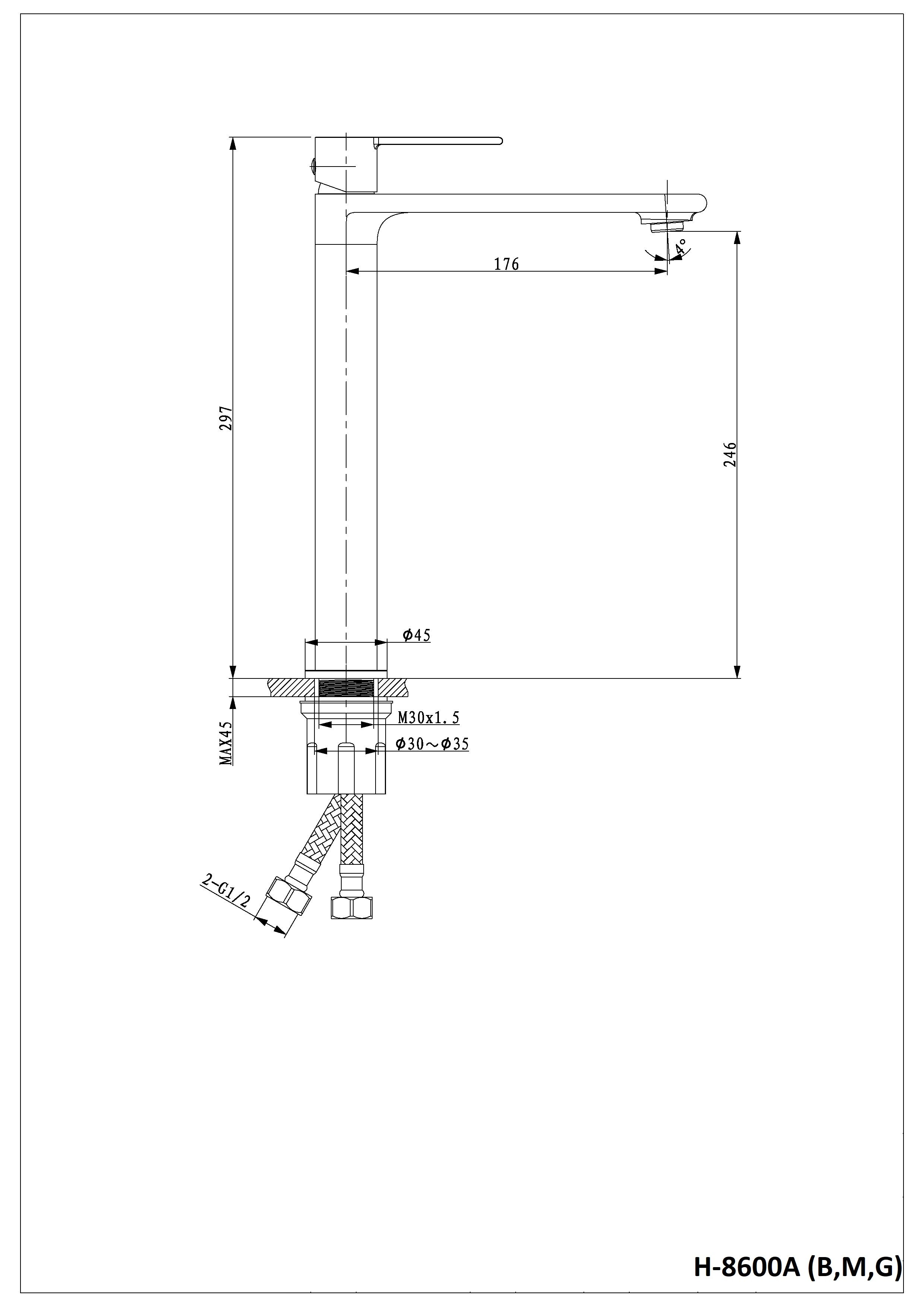 VÒI RỬA LAVABO ELEGANT(H-8600A)