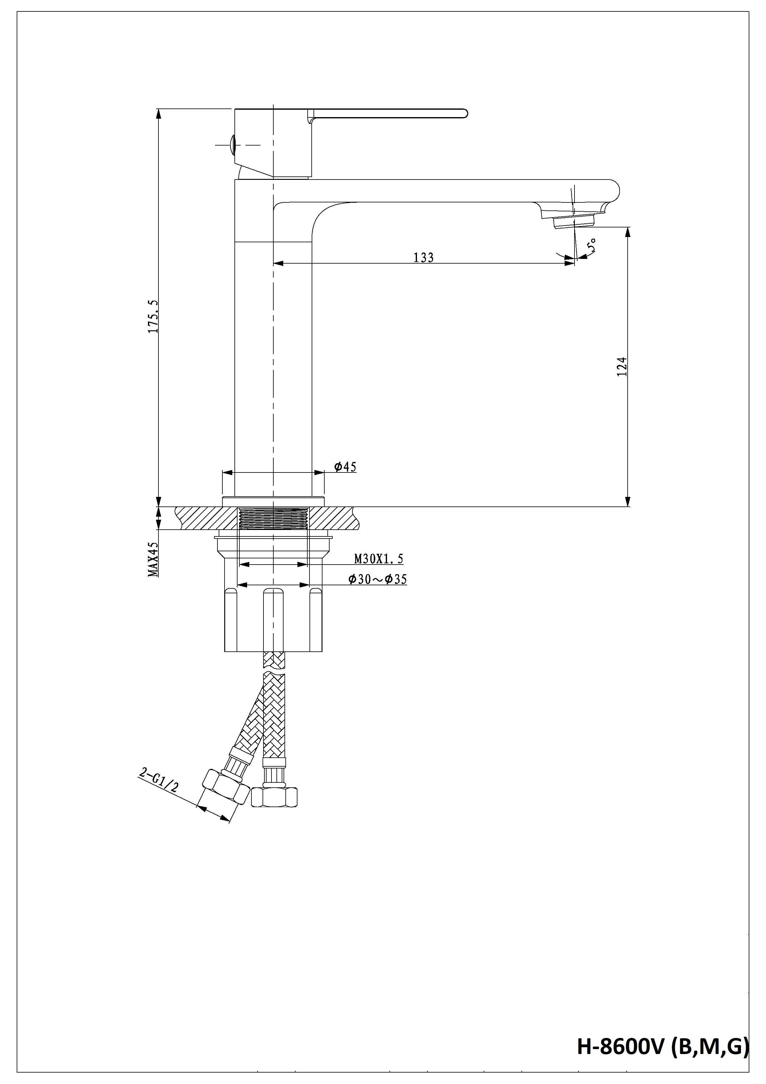 VÒI RỬA LAVABO ELEGANT (H-8600V)