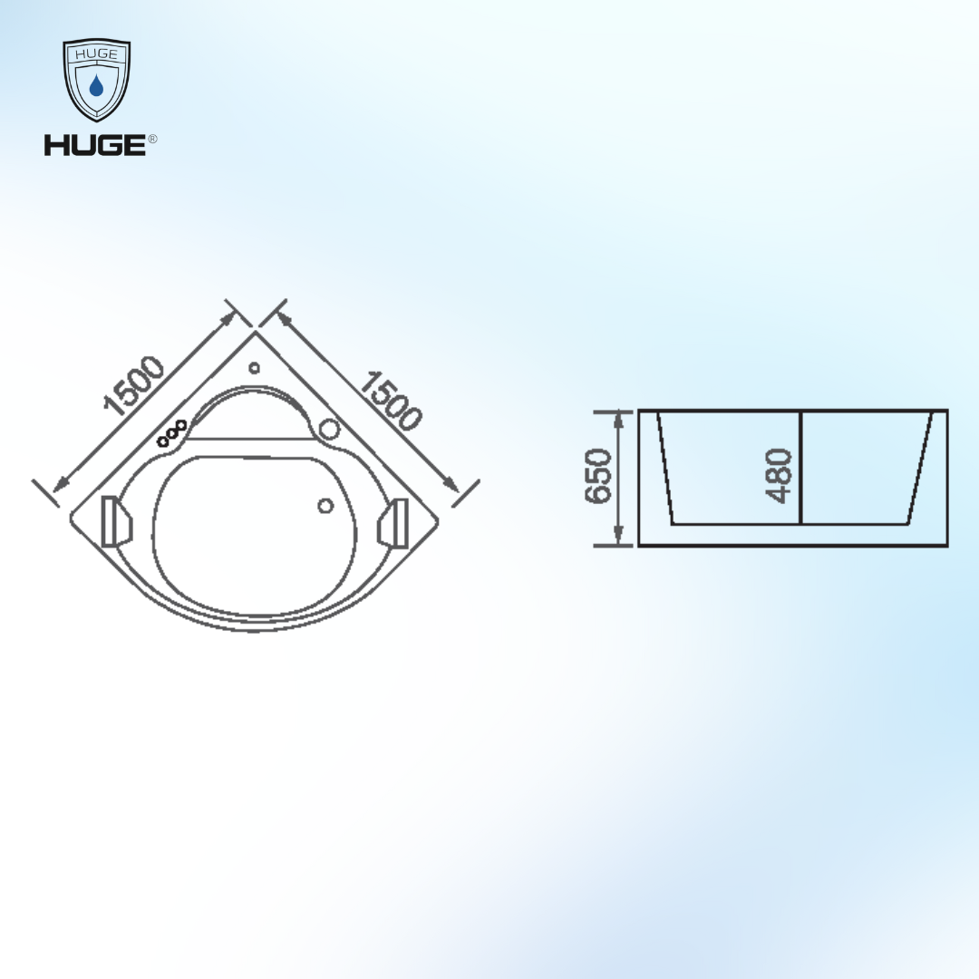 BỒN TẮM GÓC MASSAGE HUGE H-BG8803