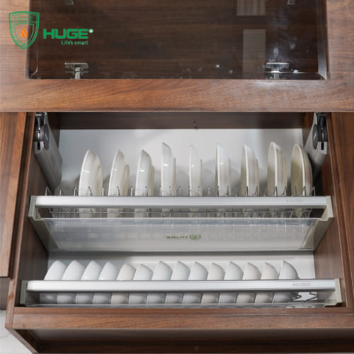 Giá bát cố định 2 tầng nan Inox 304 mờ (H-BD1570S)