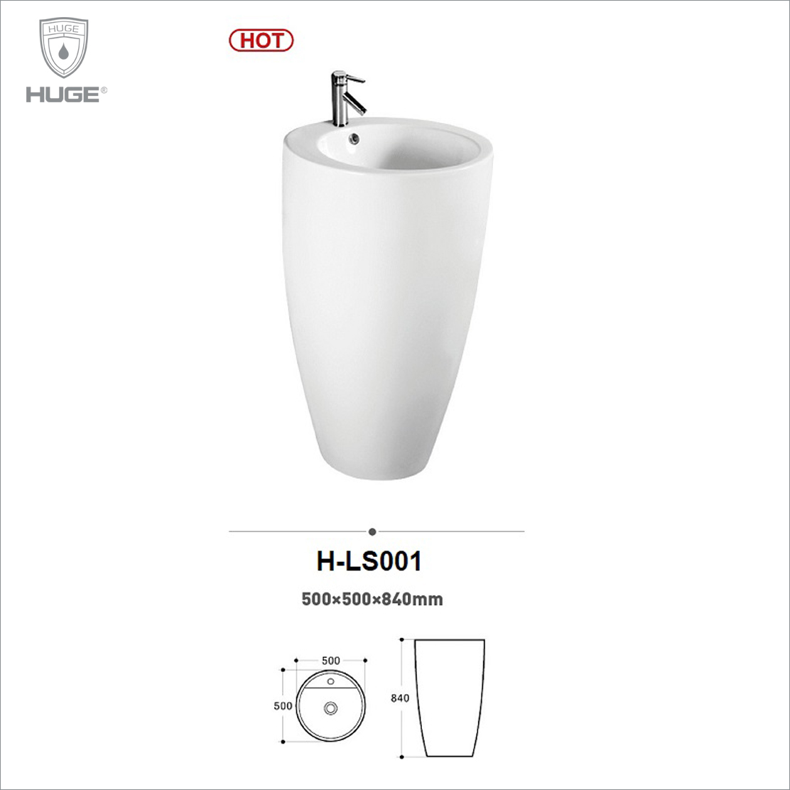 CHẬU LAVABO ĐẶT SÀN HUGE (H-LS001)