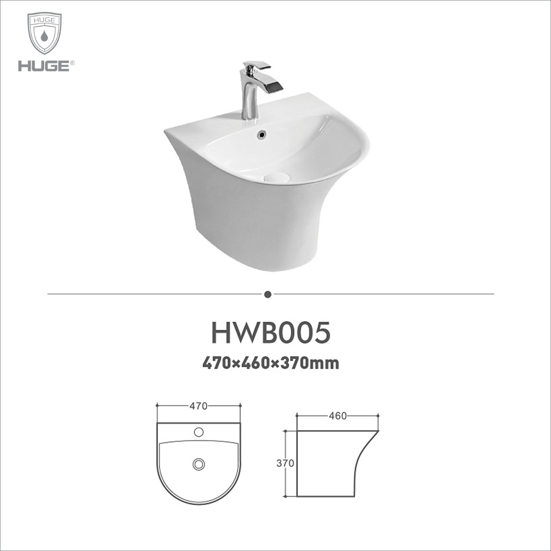 CHẬU LAVABO TREO TƯỜNG HUGE (H-LV161N)