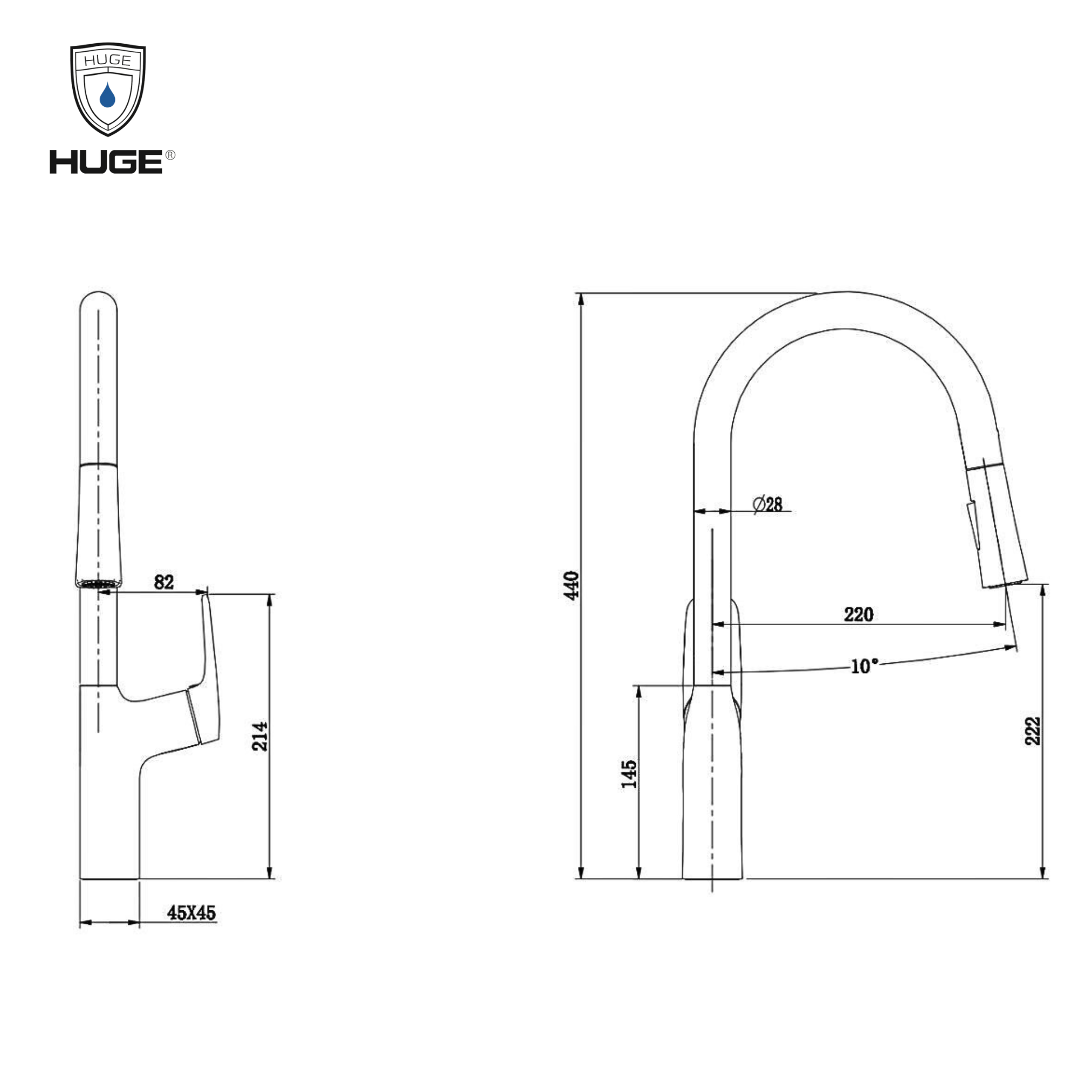 VÒI RỬA BÁT HUGE H-V2811P