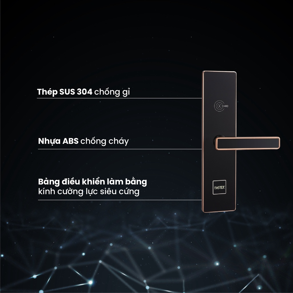 Khóa khách sạn HFS6080 GL đen viền đồng