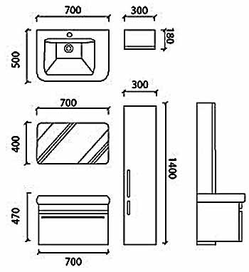 Bộ tủ chậu Acrylic Govern YKL-Z7