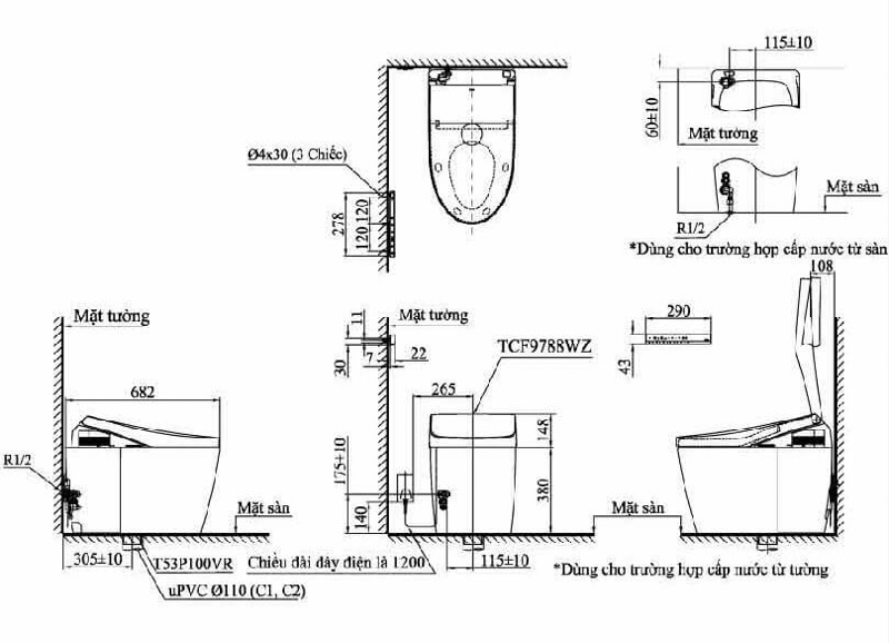 Bàn cầu thông minh NEOREST AH CS989VTNW1_TCF9788WZNW1_T53P100VR