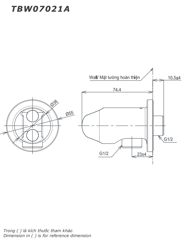 Cút Nối Tường TOTO TBW07021A