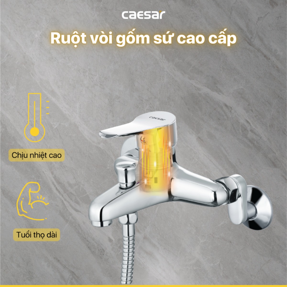 VÒI SEN NÓNG LẠNH CAESAR S333C TAY 1 CHẾ ĐỘ