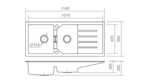 Chậu rửa bát Geler GL-GR11550B
