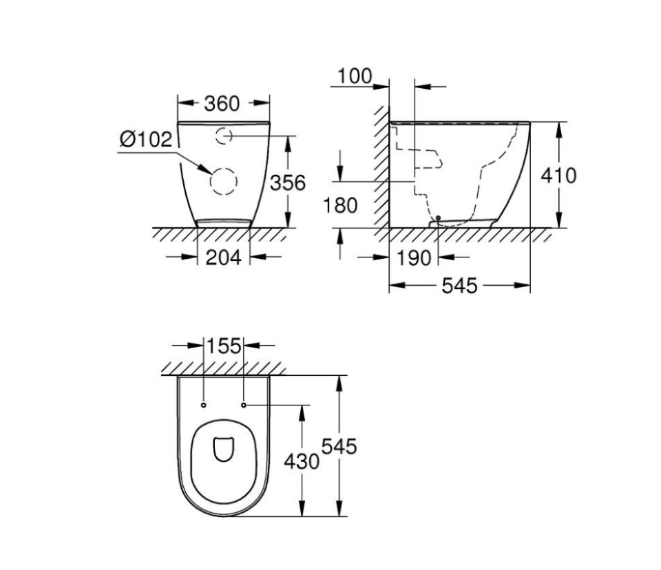 Bồn Cầu Đặt Sàn GROHE 3957300H